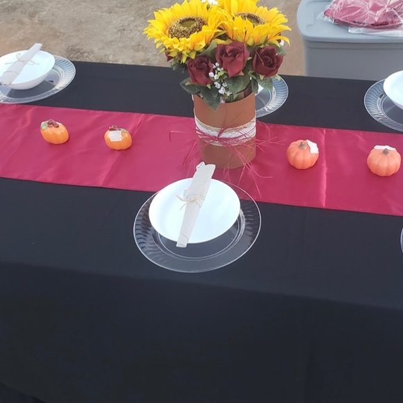 12 x 108 inches Wine red satin table runners 20 total all for $35 - Picture 3 of 4